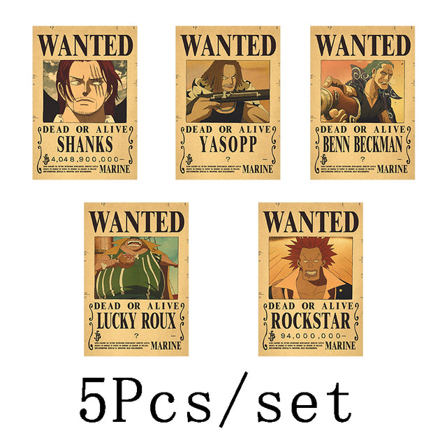 10Pcs/set One Piece Anime Vintage Posters