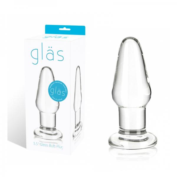 Glas 3.5 inches Glass Butt Plug Clear