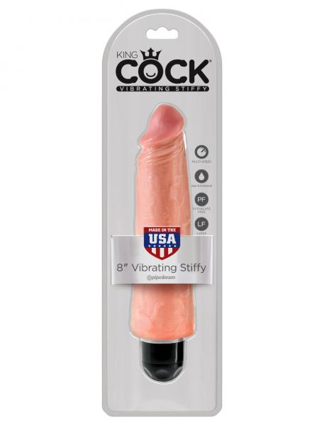 King Cock 8 inches Vibrating Stiffy Beige