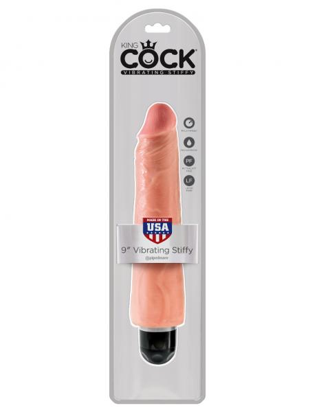 King Cock 9 inches Realistic Vibrating Stiffy Beige