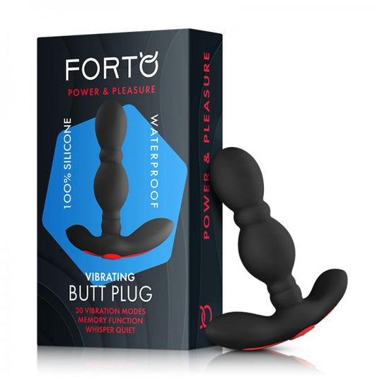 Forto Vibrating Anal Plug Black